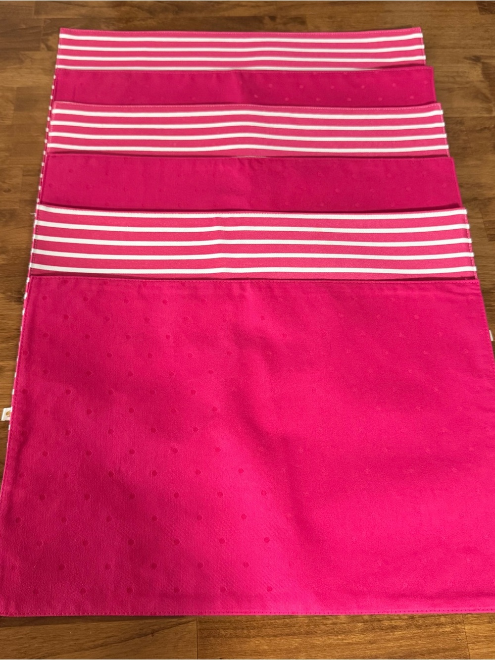 Kate Spade Kitchen Placemats Pink & White Stripe Set Of 6
